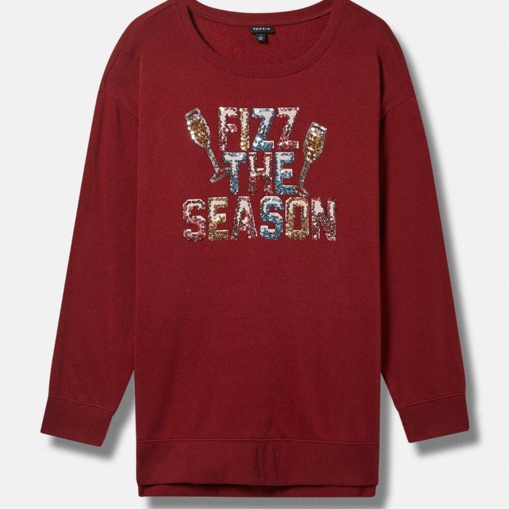 Torrid Cozy Fleece Drop Shoulder Step Hem Sweatshirt, NWT, 2X